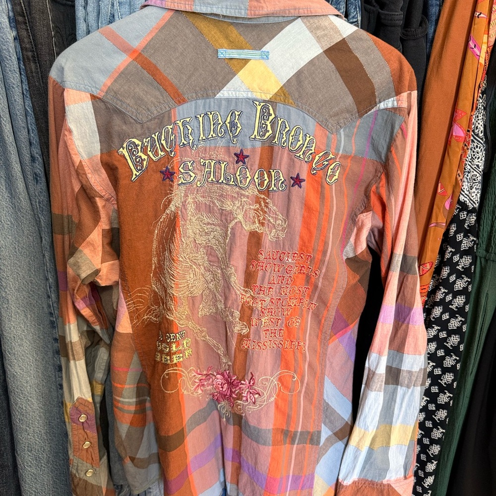 3j Workshop Western Patchwork Long Sleeve Shirt L… - image 4